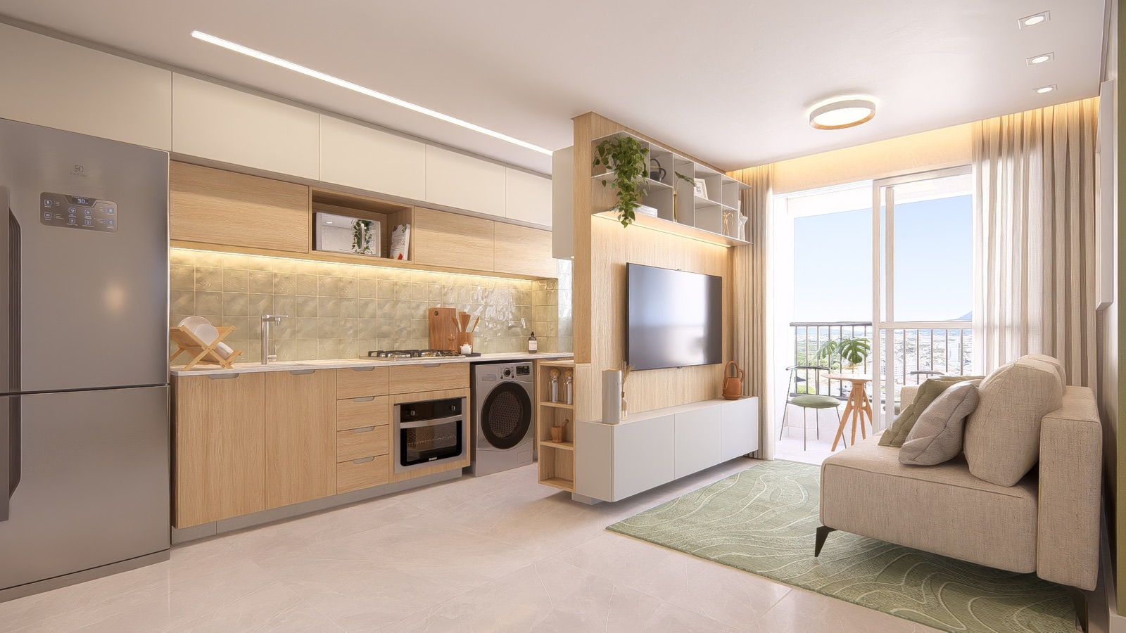 Sala de estar do apartamento