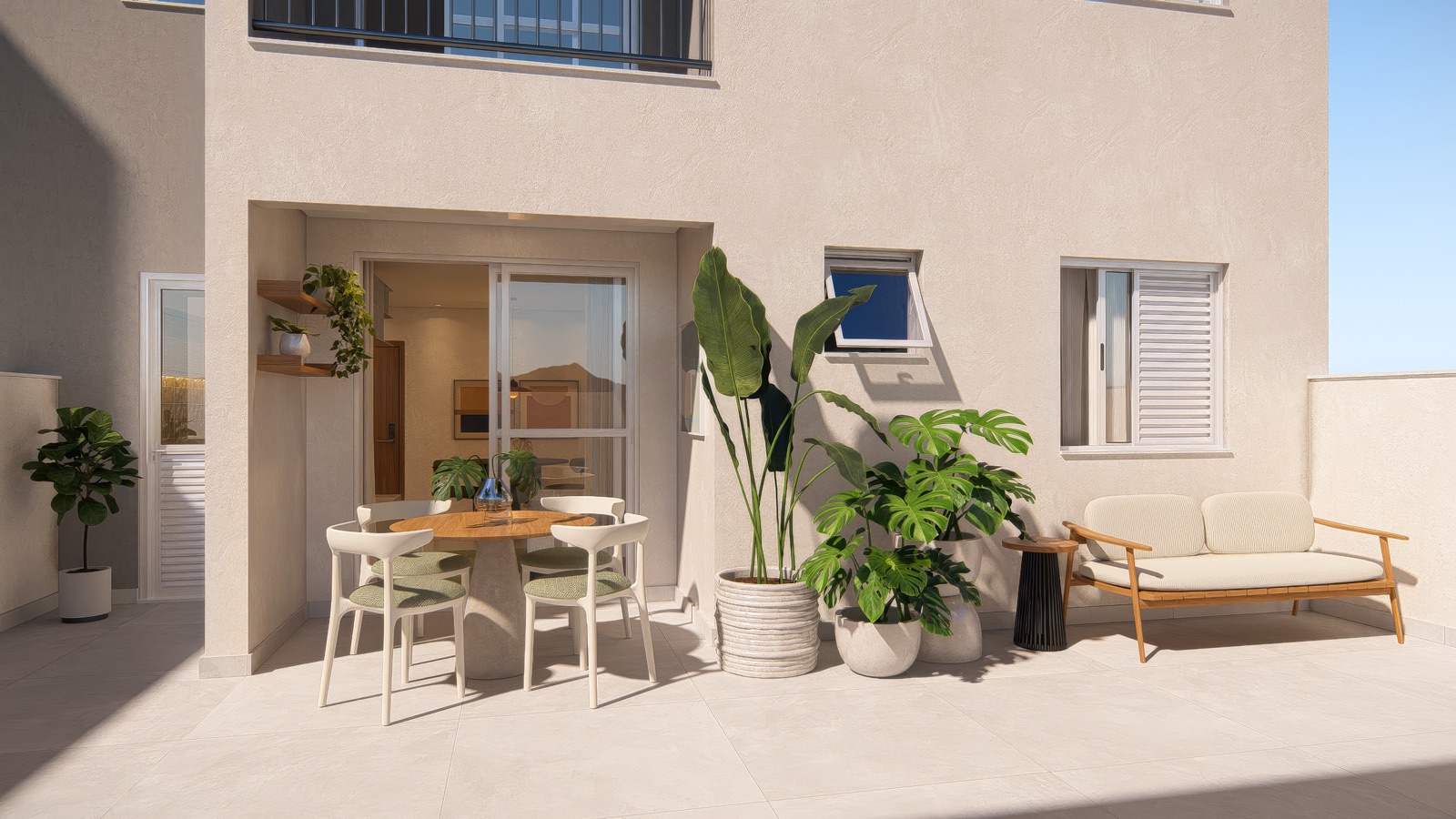 Unidade Garden com terraço privativo